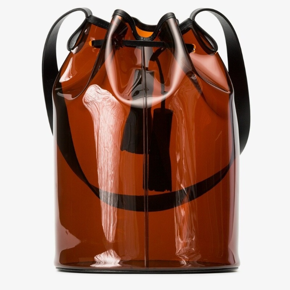 Building Block Brown And Black PVC Bucket Bag